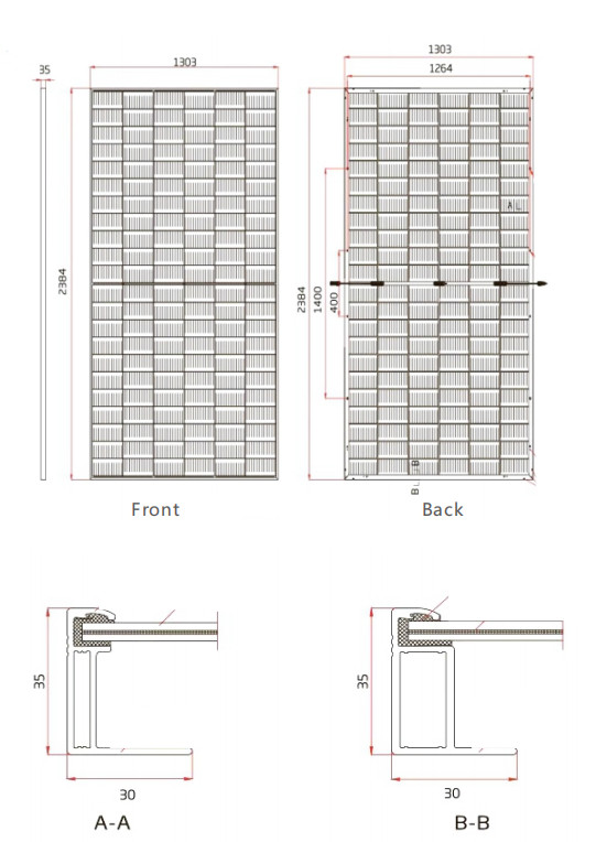 210mm 650-675W Bifacial solar panel